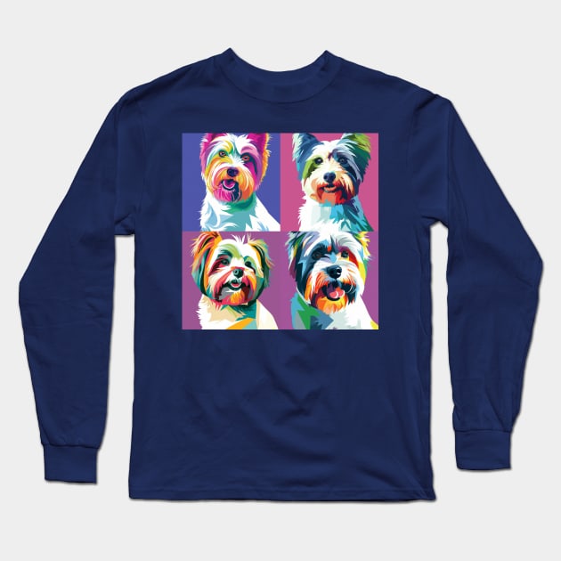 Biewer Terrier Pop Art - Dog Lover Gifts Long Sleeve T-Shirt by PawPopArt